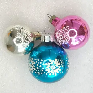 Set of 3 Antique Vintage Russian Glass Christmas Ornaments
