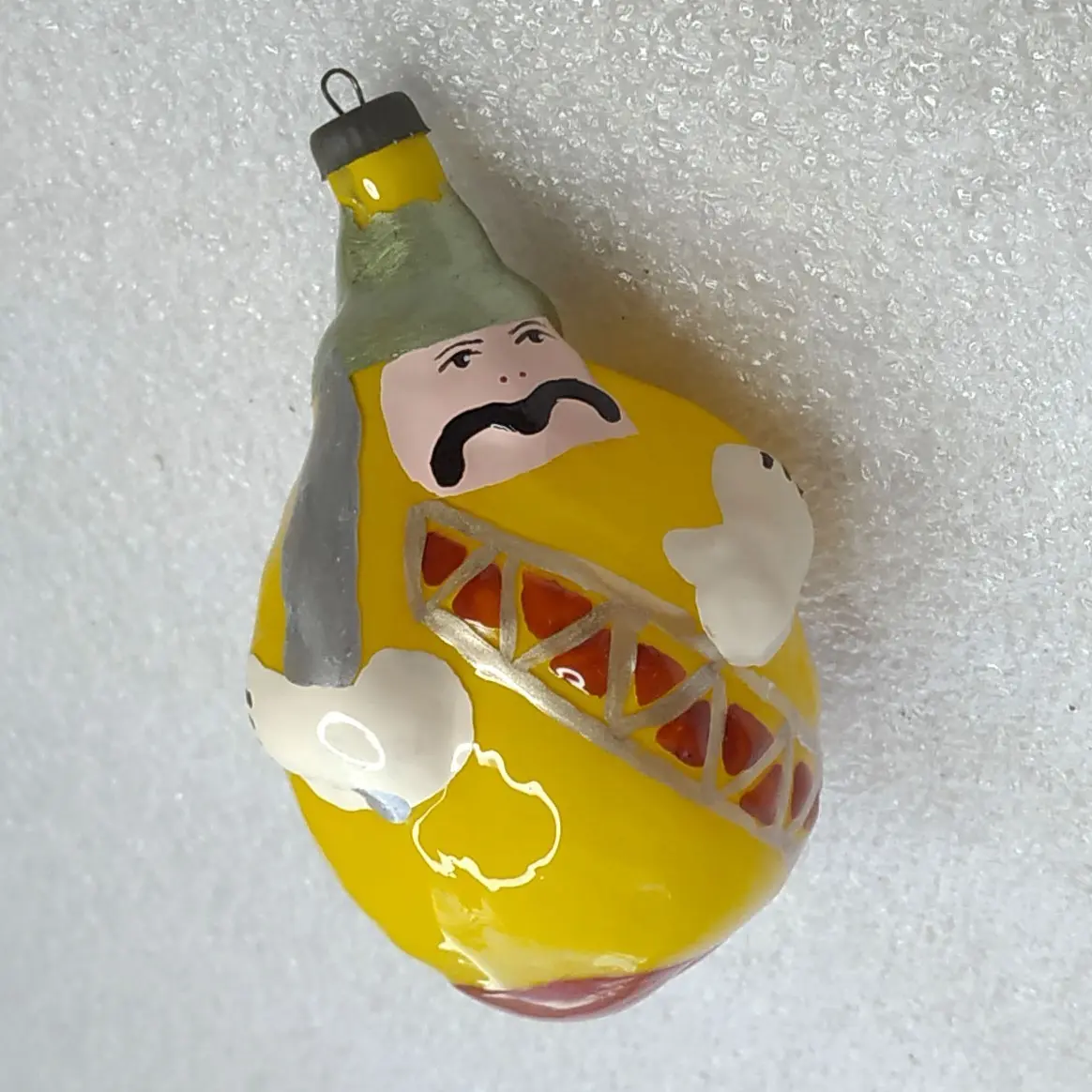 Vintage Glass Christmas Tree Ornament Signor Lemon Retro USSR Decor