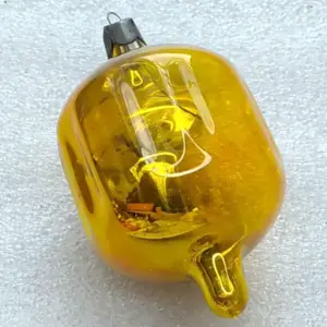 Vintage Soviet Silver Glass Christmas Tree Ornament Reflector Lantern Retro Gold