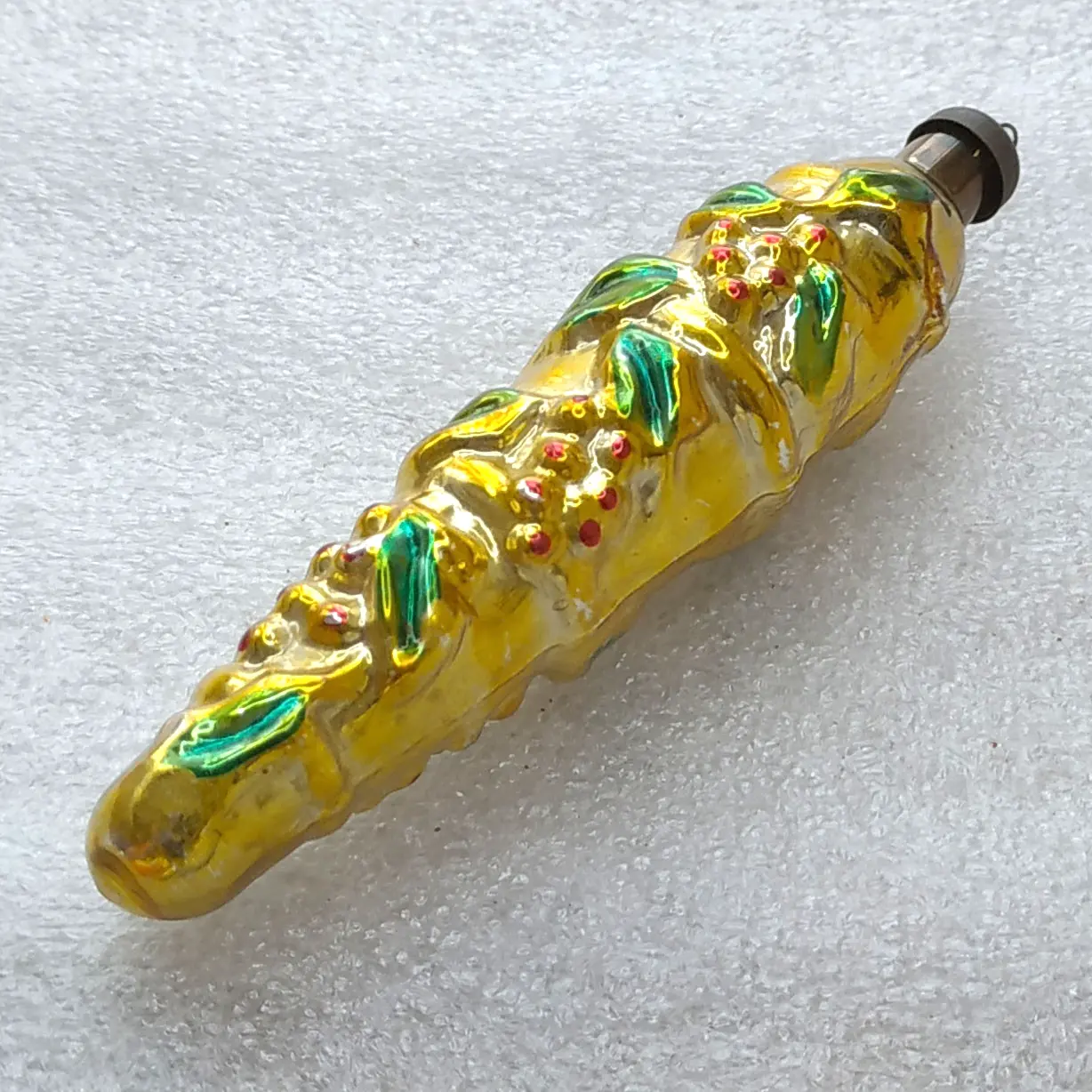 Vintage Soviet Glass Christmas Tree Ornament Grapevine Grape Bunch Retro Decor