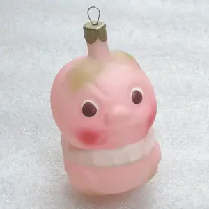 Vintage Christmas Ornament Glass USSR Sad Tomato