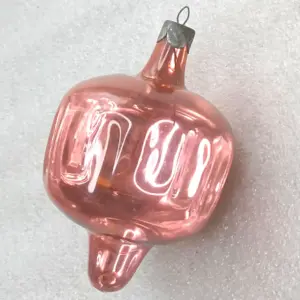 Vintage Christmas Ornament Half Silver Glass USSR Lantern