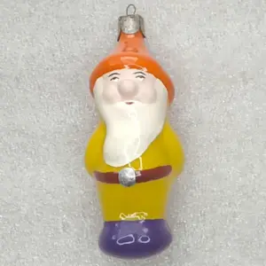 Vintage Glass Christmas Tree Ornament Gnome Dwarf Fairy Tale USSR Toy