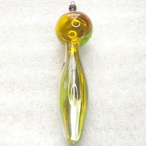 Vintage Soviet Glass Christmas Tree Ornament Experimental Two-Tone Finial Toy