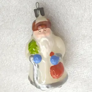 Vintage Glass Christmas Tree Ornament Santa Claus Ded Moroz USSR Toy
