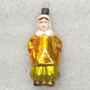 Vintage Silver Glass Christmas Tree Ornament Lyceum Student Boy USSR Toy