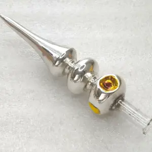 Vintage Silver Glass Christmas Tree Topper Finial Reflector USSR Toy
