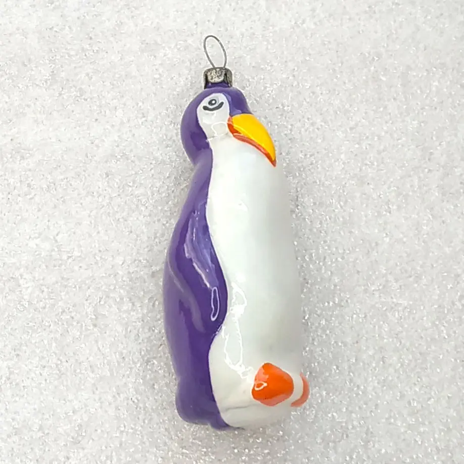 Vintage Soviet Glass Christmas Ornament Penguin Figural Retro Decor Restored