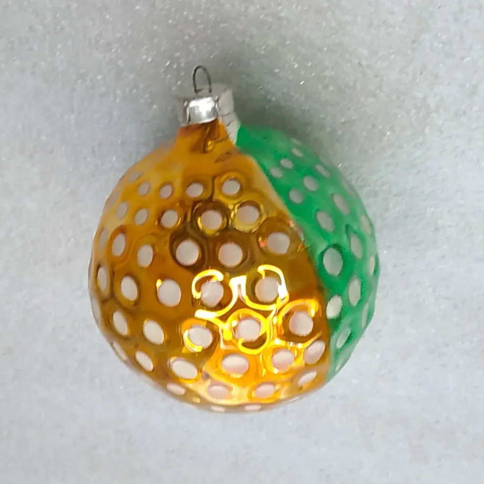 One-of-a-Kind Custom Restored Vintage Glass Christmas Ornament Glowing Dotted