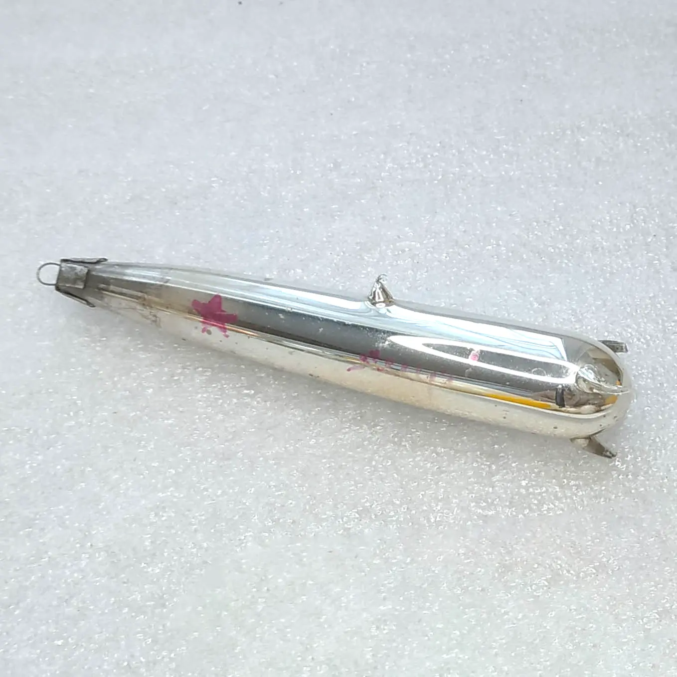 Vintage Mercury Glass Space Rocket Ornament CCCP USSR Star Sputnik