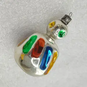 OOAK Vintage Mercury Glass USSR Christmas Ornament - Fully Hand Repainted