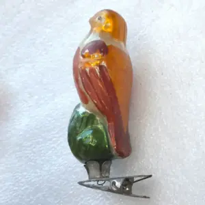 Vintage Mercury Glass Christmas Tree Ornament USSR Antique Decor Magic Bird