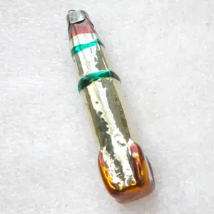 Vintage Silver Glass Christmas Tree Ornament USSR Antique Rocket