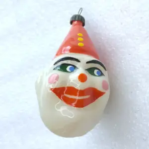 Unique Antique Vintage Glass USSR Christmas Ornament Old Clown