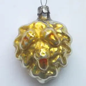 Antique Vintage Glass Christmas Ornament Old Acorns