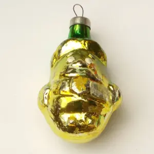 Antique Vintage Silver Glass USSR Christmas Ornament Gnome