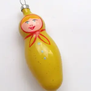 Antique Vintage Glass Christmas Ornament Doll
