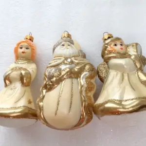 New Ukrainian Glass Christmas Ornaments Angels Set