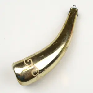 Antique Vintage Silver Glass USSR Christmas Ornament Horn