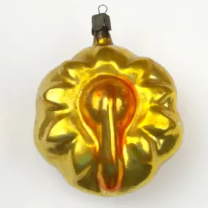 Antique Vintage USSR Silver Glass Christmas Tree Ornament Sunflower