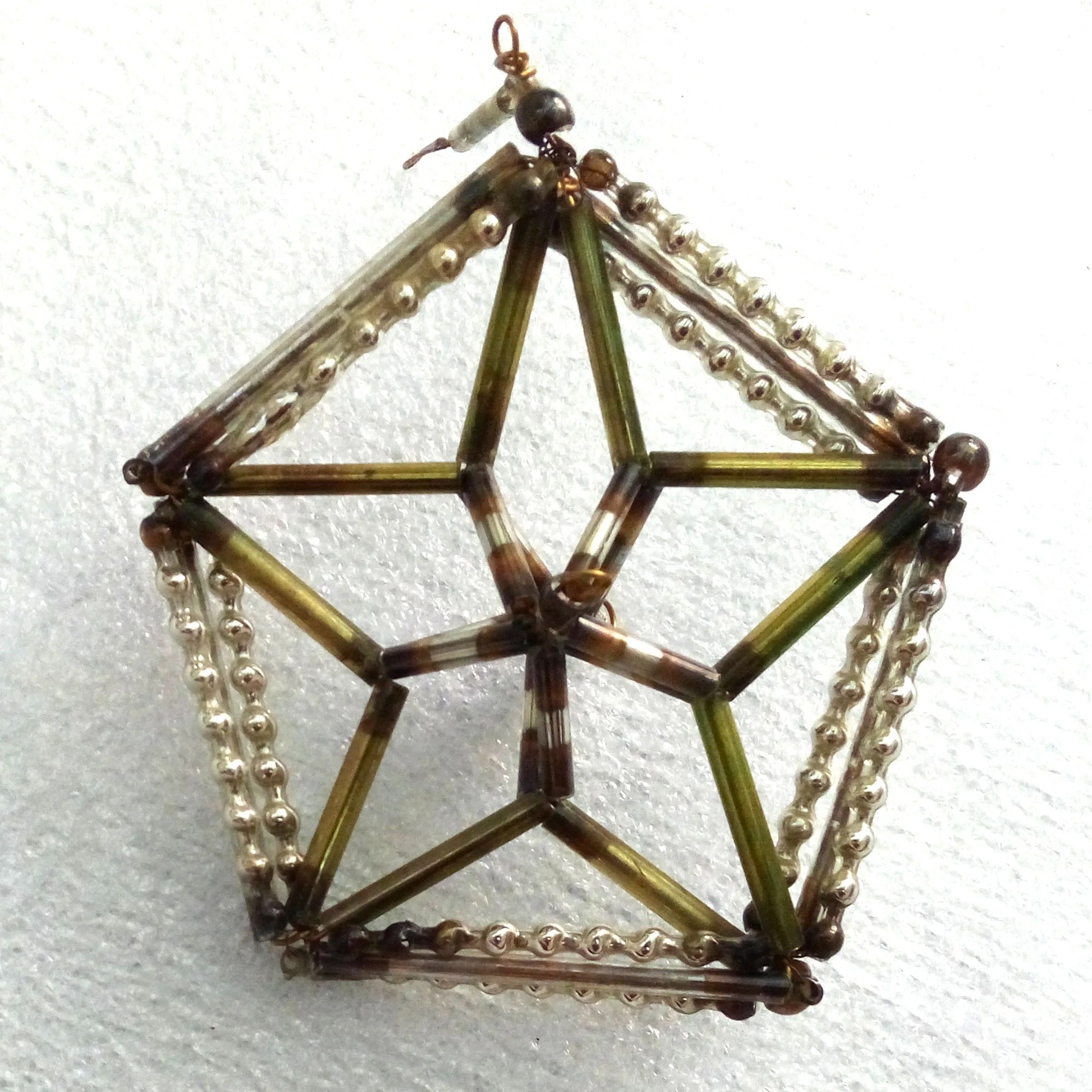 Vintage Ukraine Tube Glass USSR Christmas Ornament Old Star