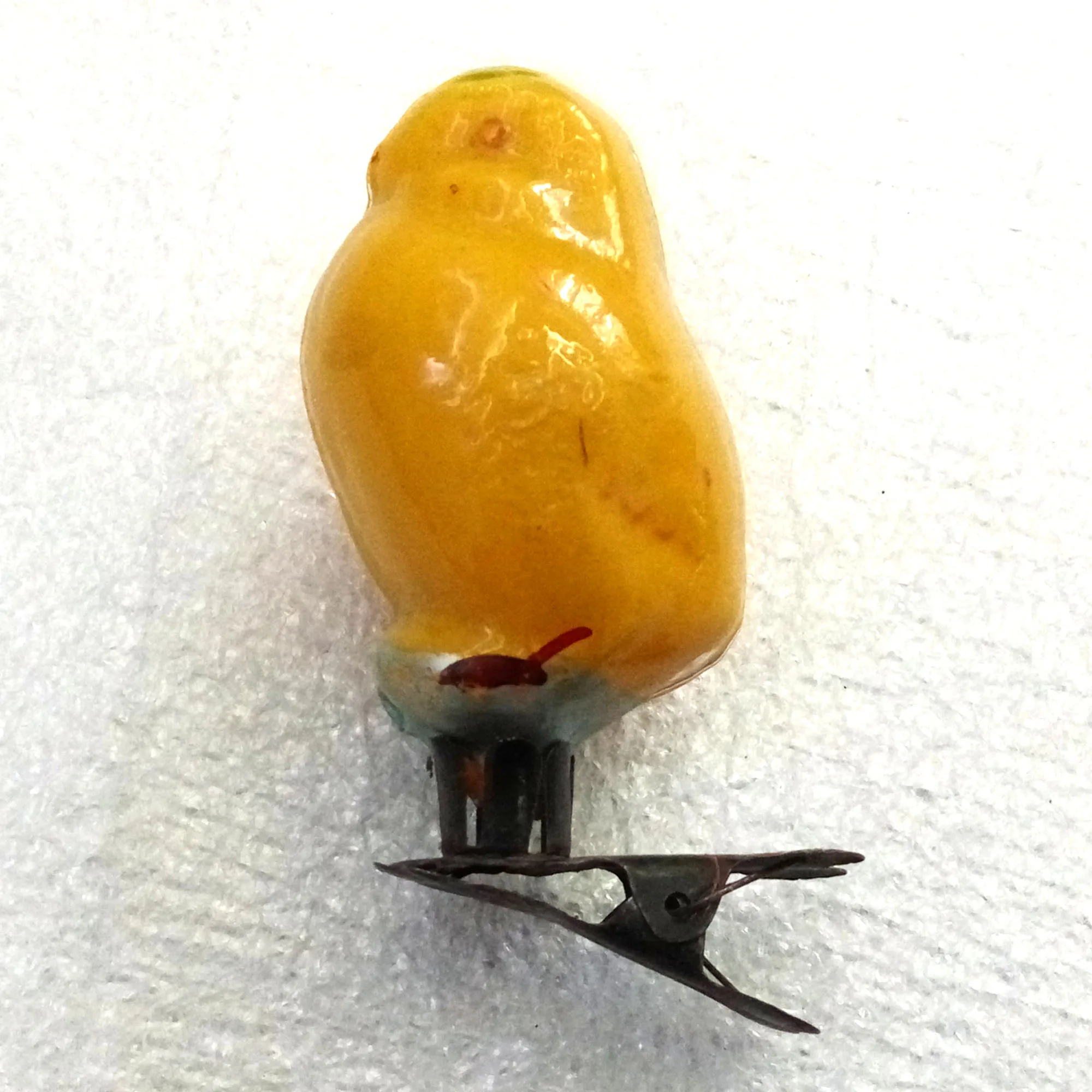 Vintage Glass USSR Christmas Ornament Old Chicken