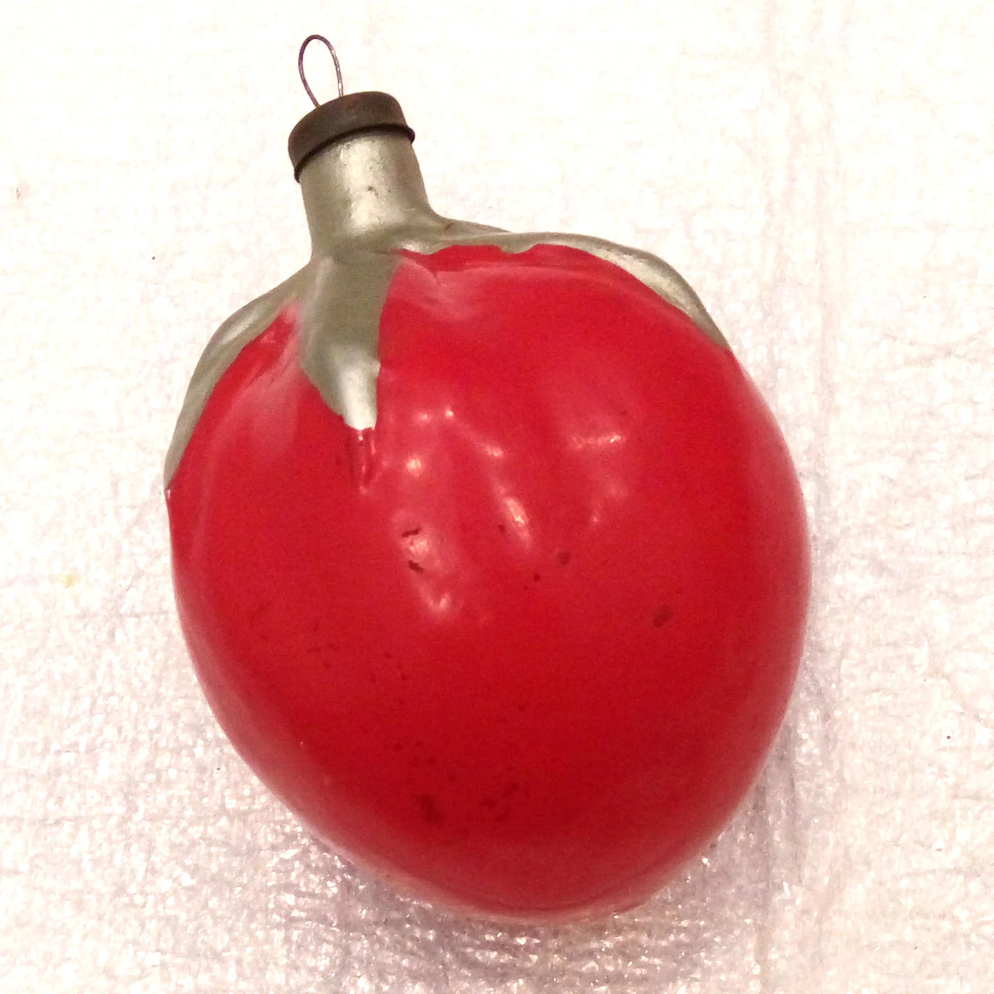 Vintage Ukraine Glass USSR Christmas Ornament Fir Tree Old Tomato