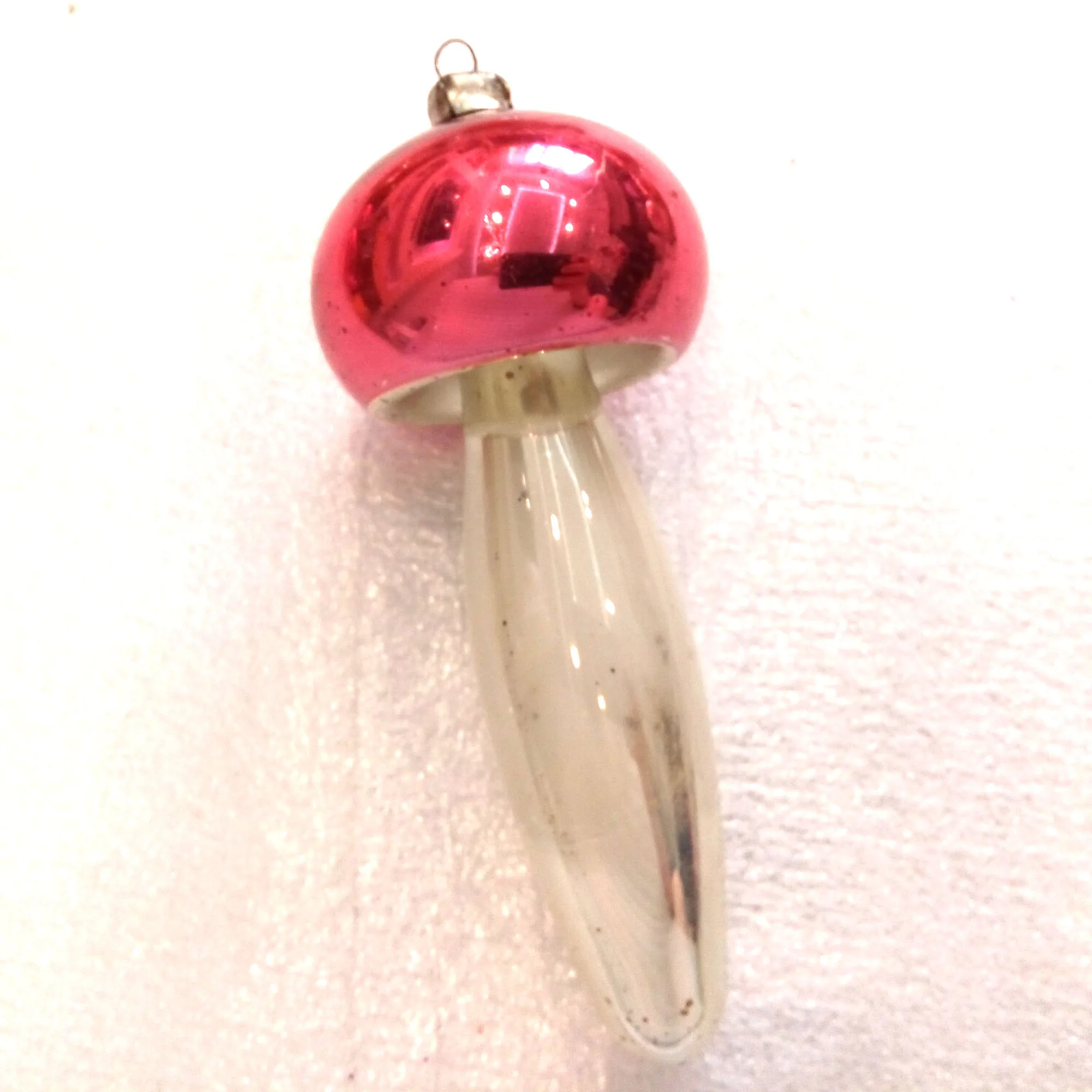 Vintage Mercury Glass USSR Christmas Ornament Decor Big Mushroom Figure