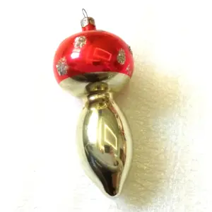 Vintage Glass Christmas Ornament Tree Big Mushroom