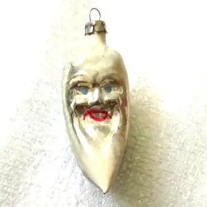 Vintage Ukraine Glass USSR Christmas Ornament Half Moon