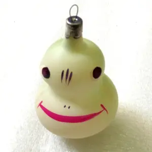 Vintage Glass USSR Christmas Ornament Frog