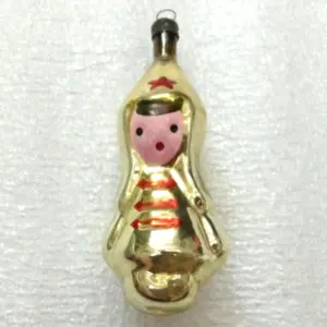 Vintage Antique Glass USSR Christmas Ornament Red Army Boy