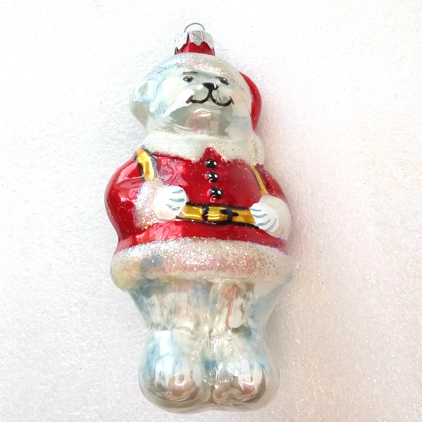 New Modern Ukrainian Hand Made Glass Christmas Ornament Decor Bear Cub Figure Toy Art