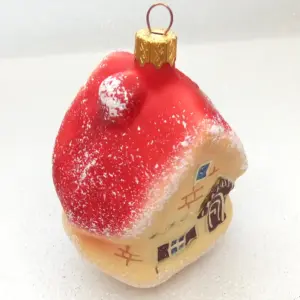 New Modern Ukrainian Hand Made Glass Christmas Ornament Decor Big House Cottage