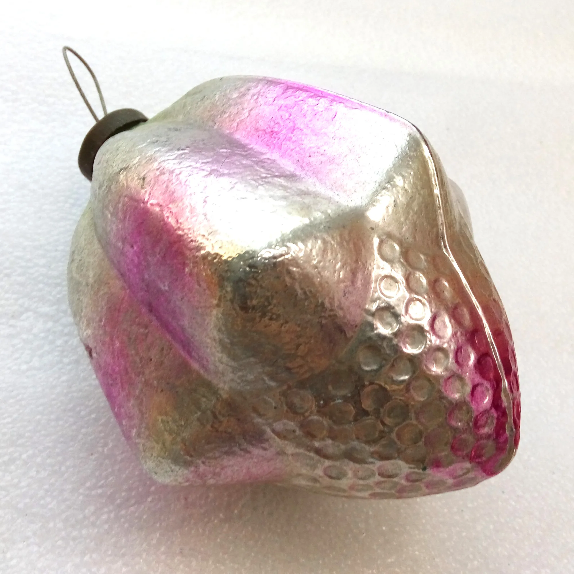 Huge Vintage Russian Glass Christmas Ornament Flower