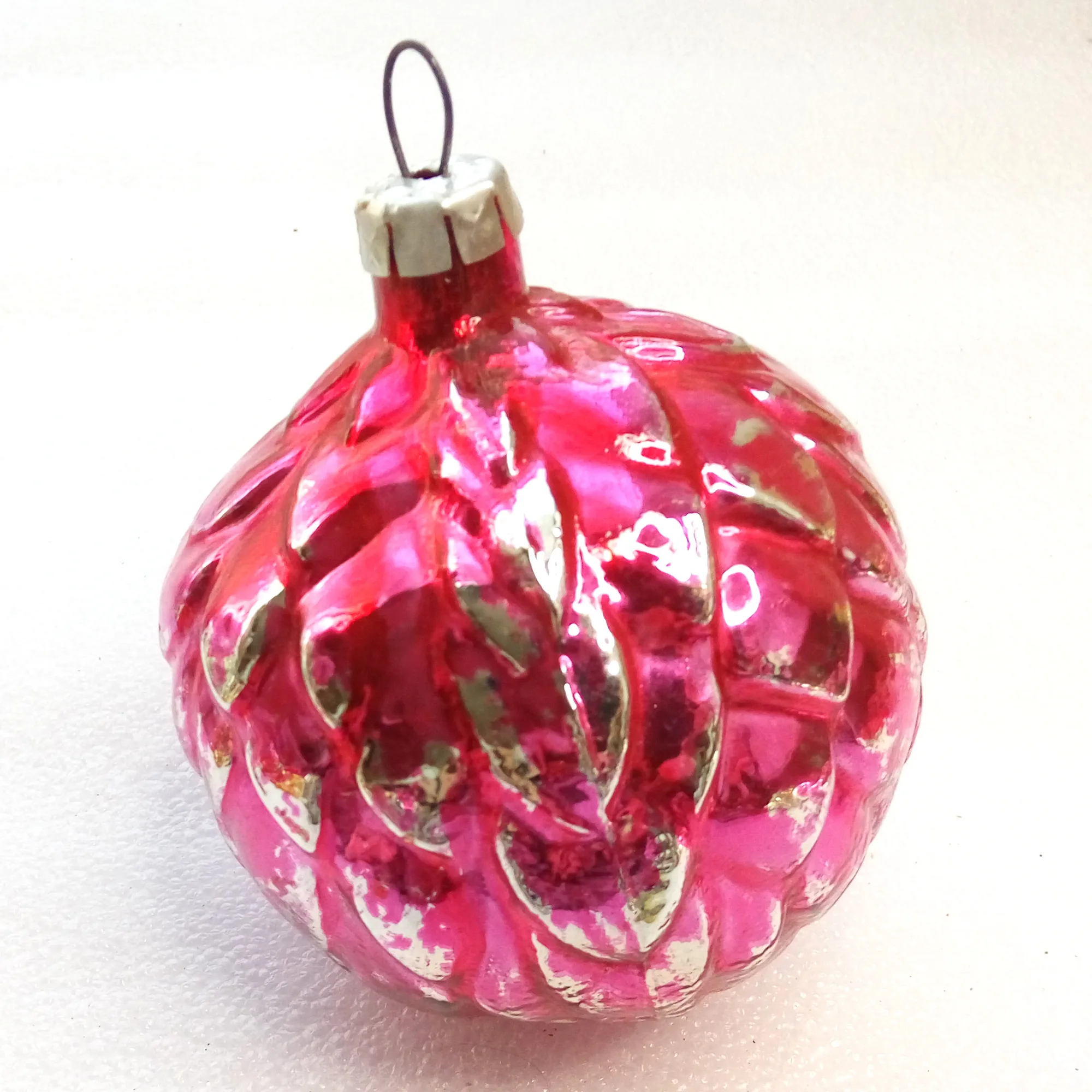 Huge Vintage Mercury Glass Christmas Ornament Hop