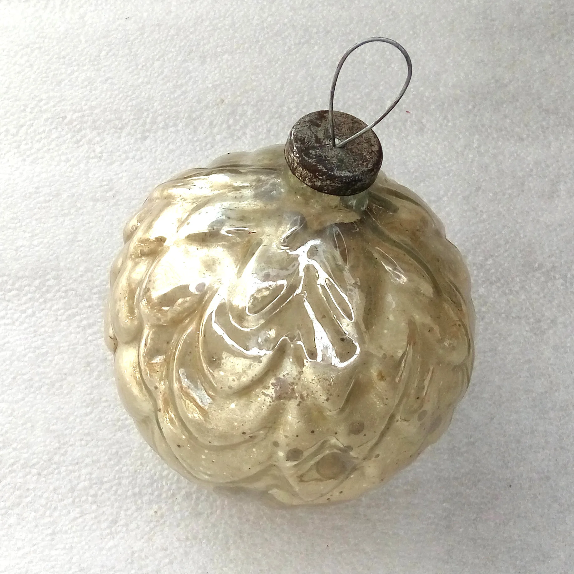 Huge Vintage Russian Glass Christmas Ornament Hop