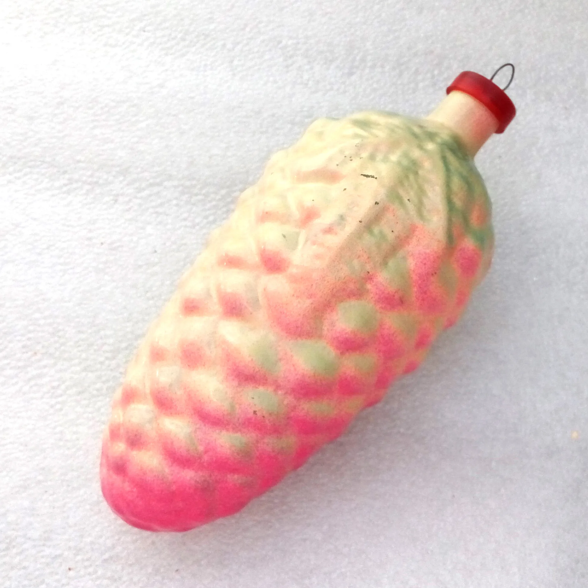 Huge Vintage Russian Glass Christmas Ornament Pinecone