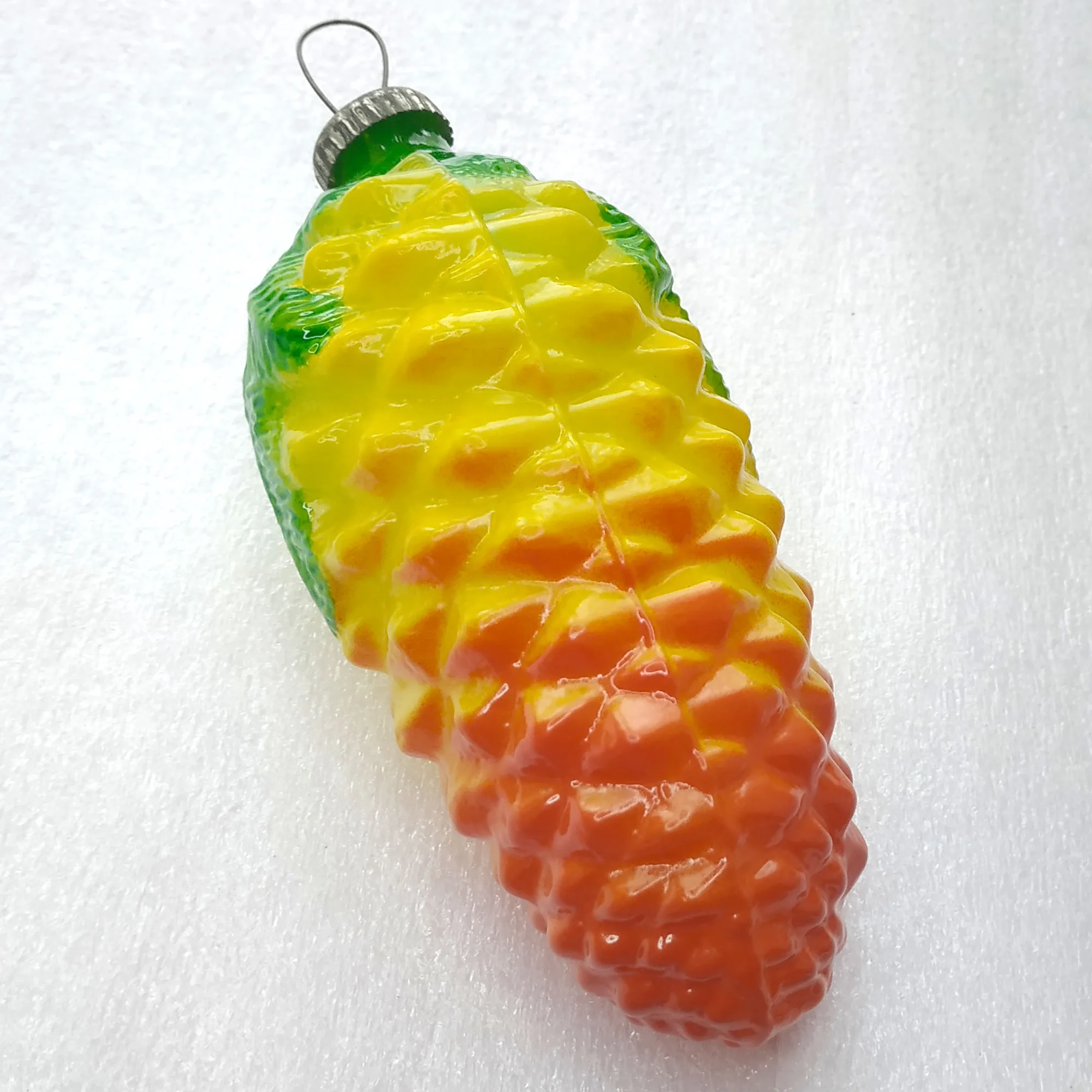 Huge Vintage Russian Glass Christmas Ornament Pinecone