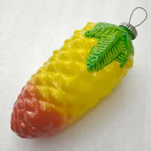 Huge Vintage Russian Glass Christmas Ornament Pinecone
