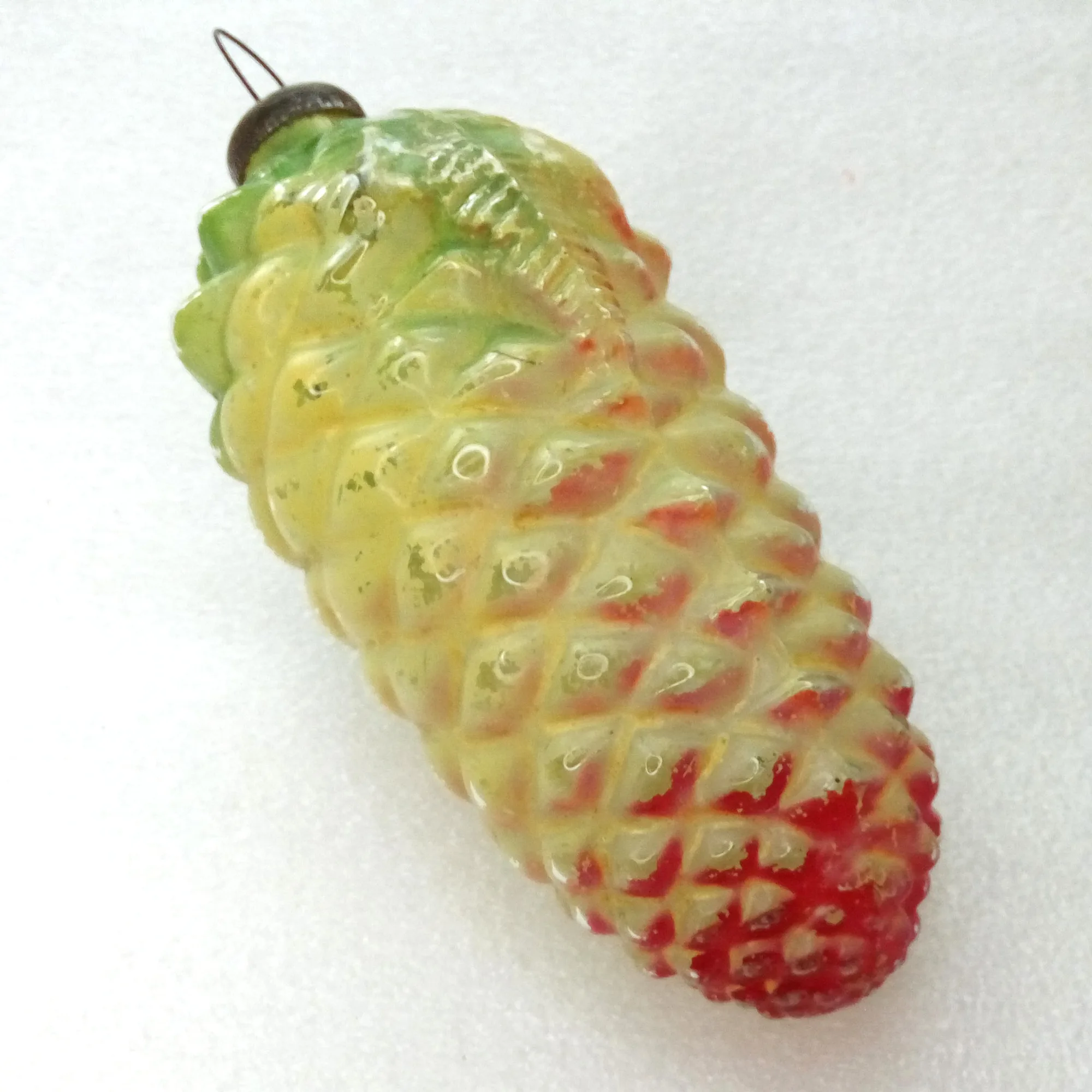 Huge Vintage Glass Christmas Ornament Pinecone