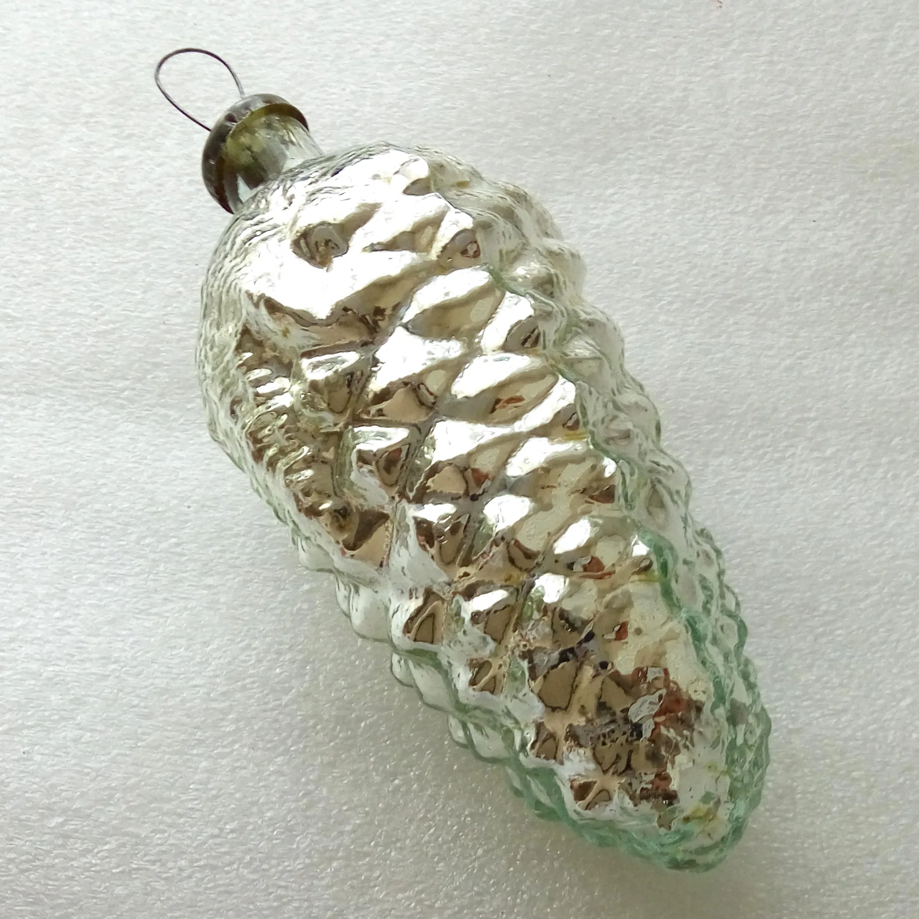 Huge Vintage Glass Christmas Ornament Pinecone