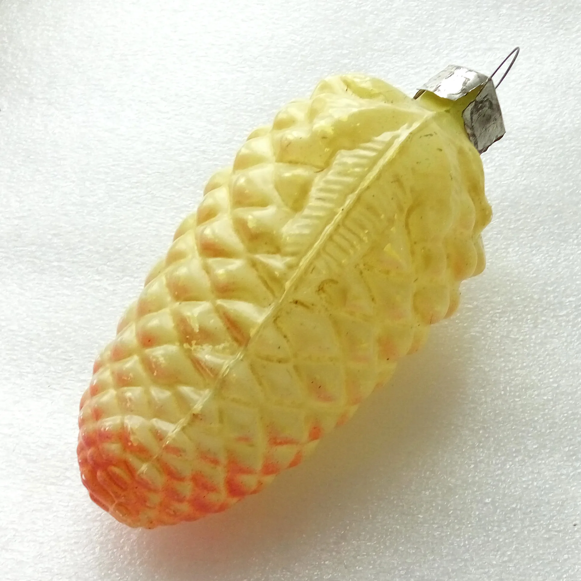 Huge Vintage Glass Christmas Ornament Pinecone