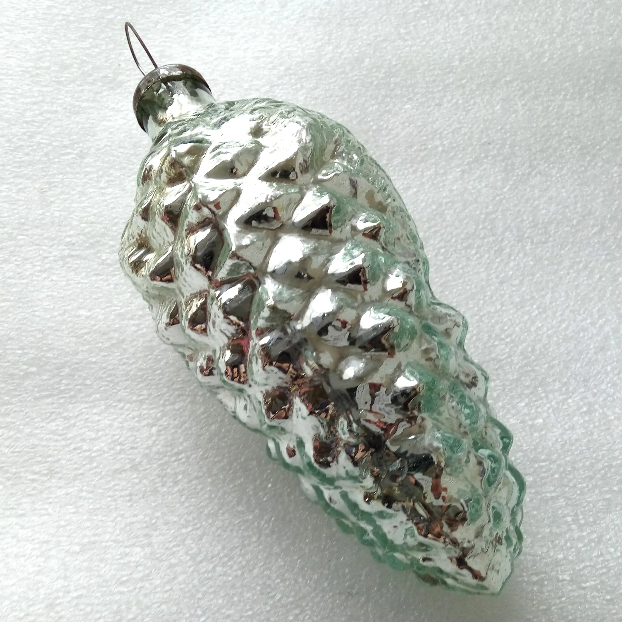 Huge Vintage Glass Christmas Ornament Pinecone