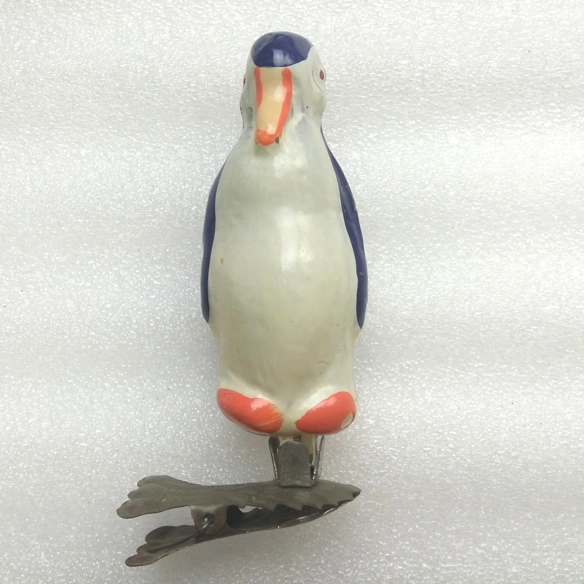 Vintage USSR Glass Christmas Ornament Old Penguin