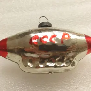 Vintage USSR Glass Christmas Ornaments Old Dirigible