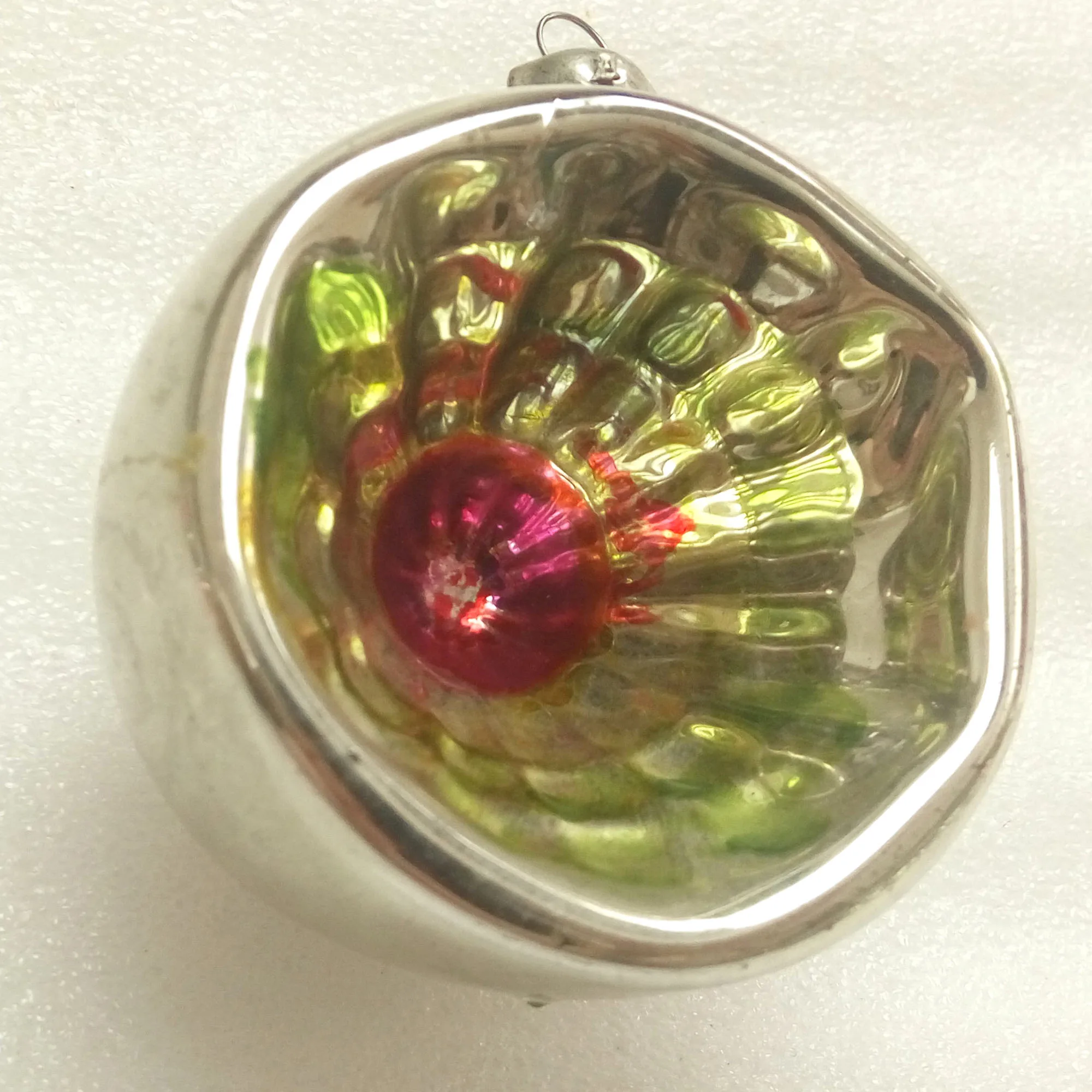 Vintage Glass USSR Christmas Ornament Lantern