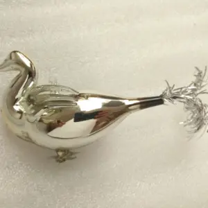 Antique Vintage Ukrainian Glass Christmas Ornament Old Swan