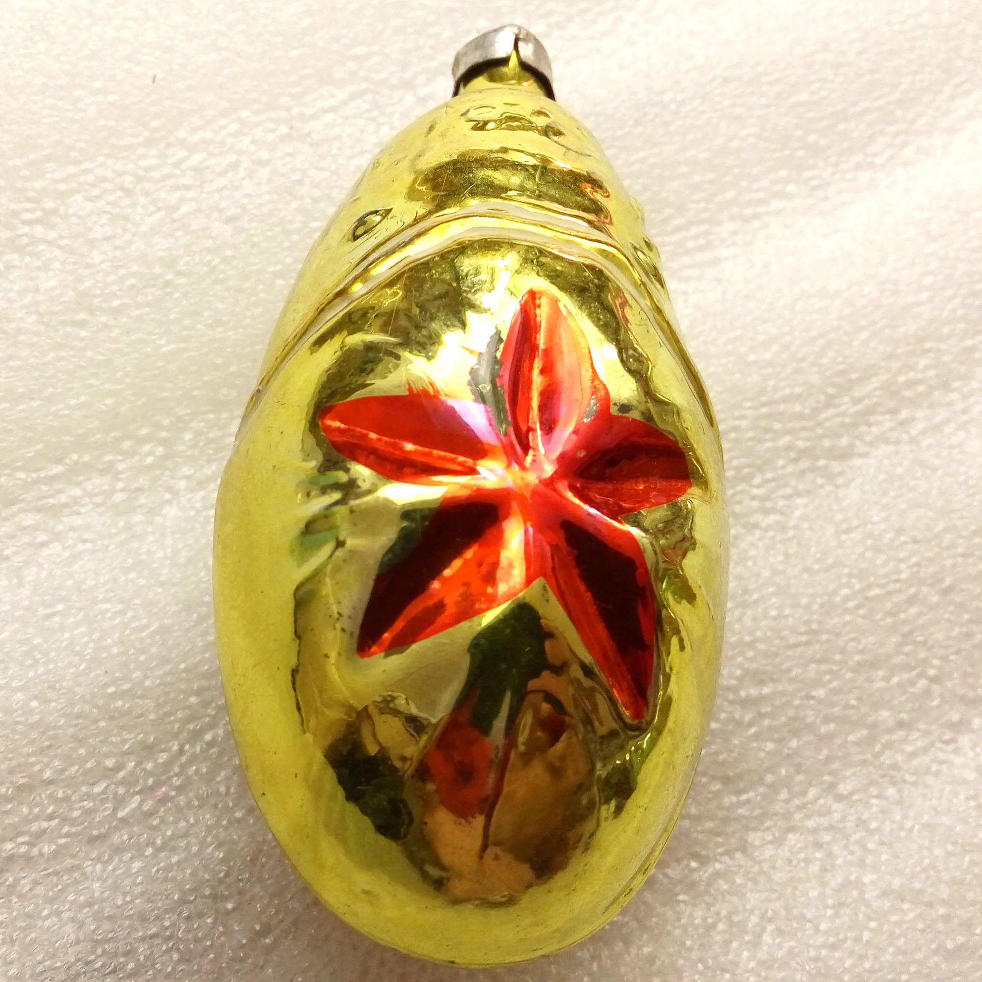 Vintage Ukraine Glass Christmas Ornament USSR Old Star