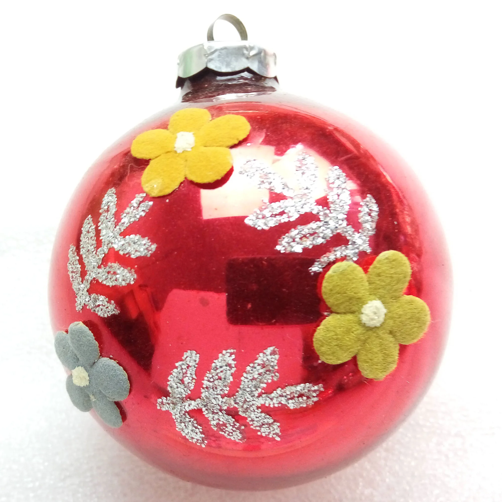 Vintage Ukraine USSR GDR? Glass Christmas Ornament Old Ball